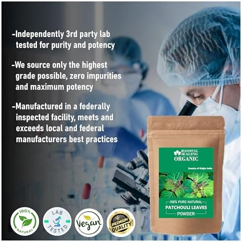 Blessfull Healing 100 gram organic patchouli powder packaging