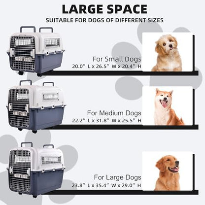 Elevon secure airline cargo dog crate with easy open latch assembly