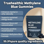 Truehealthic Methylene Blue Gummies dietary supplement container side angle shot.