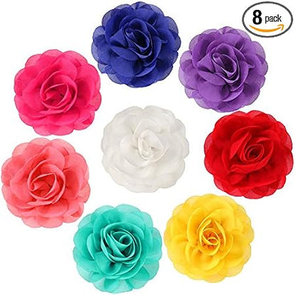 Willbond 8 Pieces Dog Flowers Collar Charms front view premium pet grooming accessories.