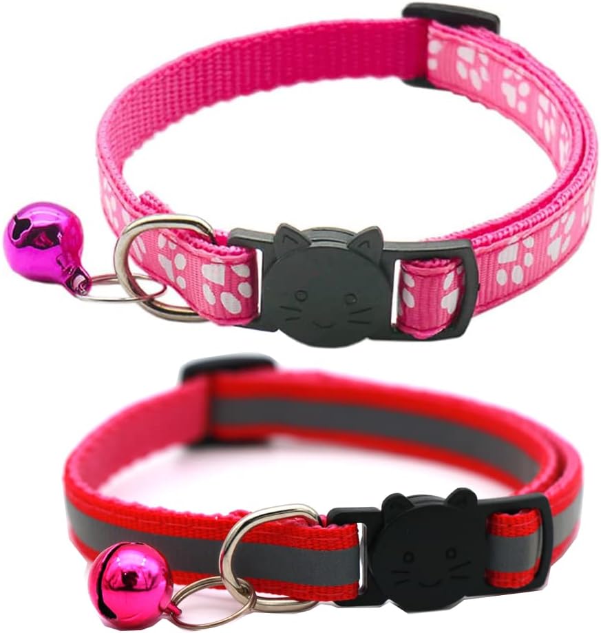 VZSRWGK breakaway cat collars laid flat illustrating the length adjustment mechanism from 19 centimeters to 32 centimeters
