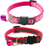 VZSRWGK breakaway cat collars laid flat illustrating the length adjustment mechanism from 19 centimeters to 32 centimeters