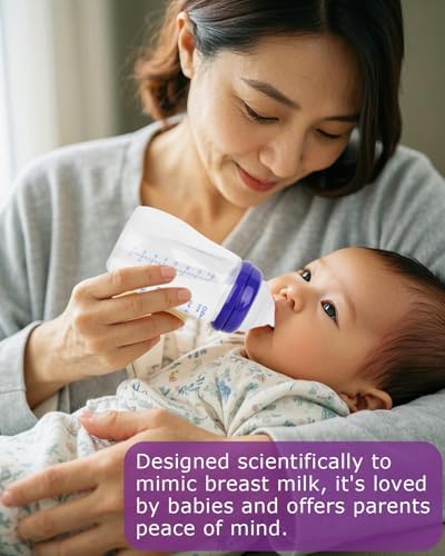 Side profile demonstration of the flexible premium silicone replacement nipple for infants.