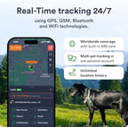 Petloc8 mobile app interface showing real-time map tracking