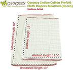 OsoCozy prefold cloth diapers unfolded flat showing multi-layer gauze weave