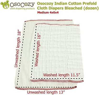 Close up view of the thick gauze weave on the OsoCozy Indian cotton prefold diaper