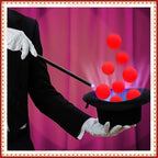 Red sponge balls set for street magic performance