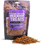 Fluker's calcium fortified mealworm pet snack back label