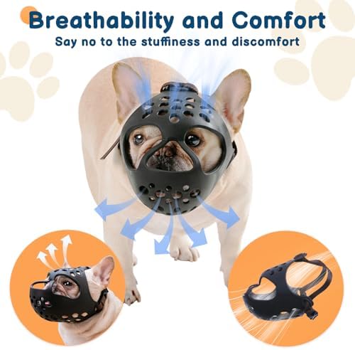 Close-up of the soft rubber material on the Barkless short snout muzzle demonstrating flexible and strong texture