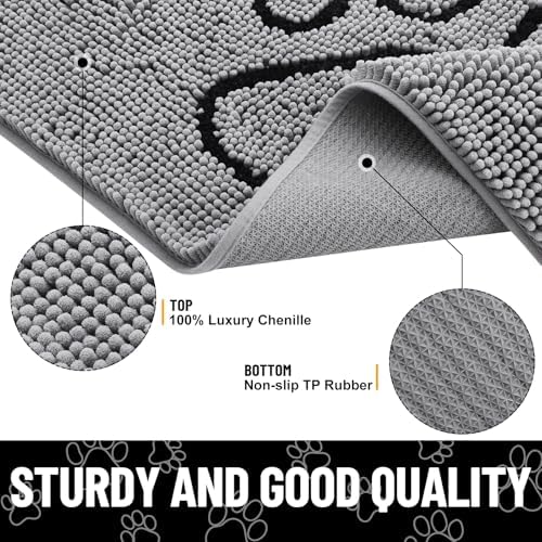 Smiry mud dog mat placed flat under a low clearing entrance door