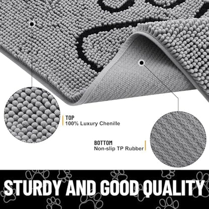 Smiry mud dog mat placed flat under a low clearing entrance door