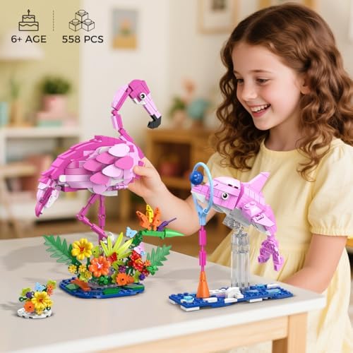 HOGOKIDS pink rabbit construction toy displaying movable ears and large carrot accessory