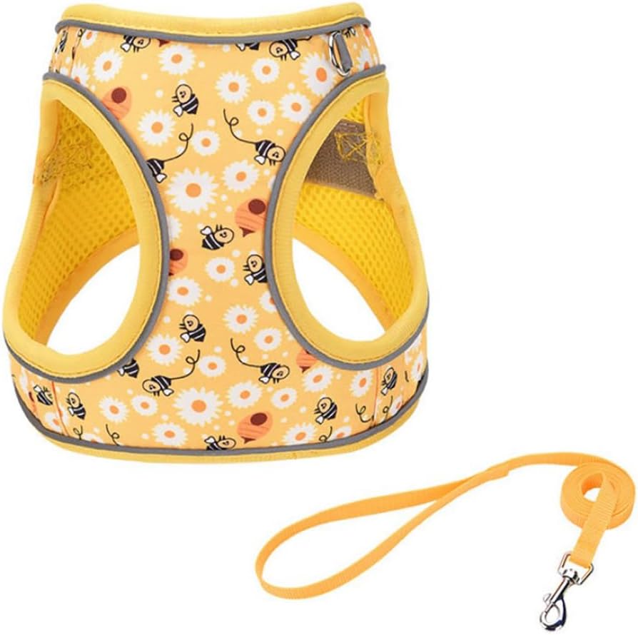 Step in Dog Harness and Leash Set, Flower Adjustable Easy Walk Puppy Harnesses, Soft Mesh No Pull Pet Vest Harness for Small Dogs and Cats(Strawberry, XS) - Image 10