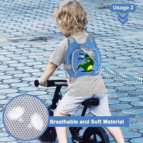 Close up of the breathable mesh material on the child harness