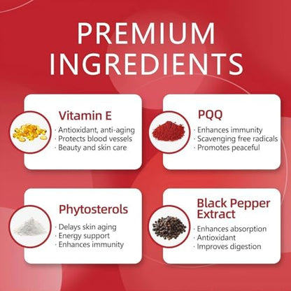 DRFOSTER CoQ10 dietary supplement packaging highlighting four month supply details