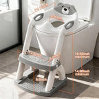 Sturdy triangular base and anti slip rubber foot pads of the grey SKYROKU potty seat.