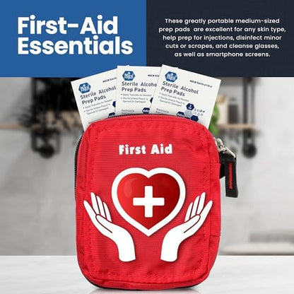 Medical grade sterile swabs for injections and first aid wound care.