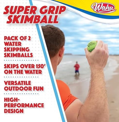 Close up of the texturized grip bubbles on the Wahu waterproof neoprene water skipping ball
