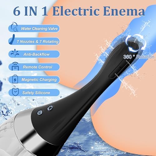 MIXIUALL electric douche kit with 7 interchangeable silicone nozzles.