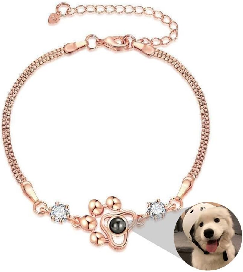 OPALSTOCK Personalized Pet Photo Necklace, Custom Photo Charm Projection Necklace Dog Cat Paw Pendant Pet Memorial Jewelry - Image 12
