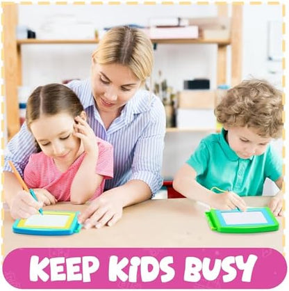 Children using Bedwina magnetic drawing tablets for creative play
