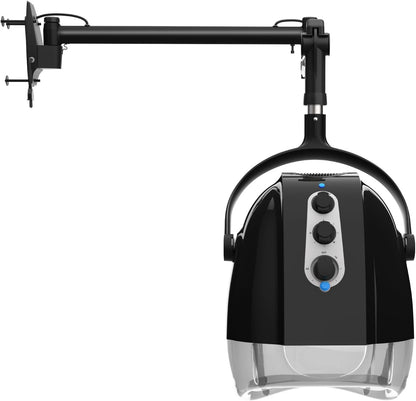 SalonFix SyyBhb wall mount hooded salon hair dryer front view showing black premium finish hood processor