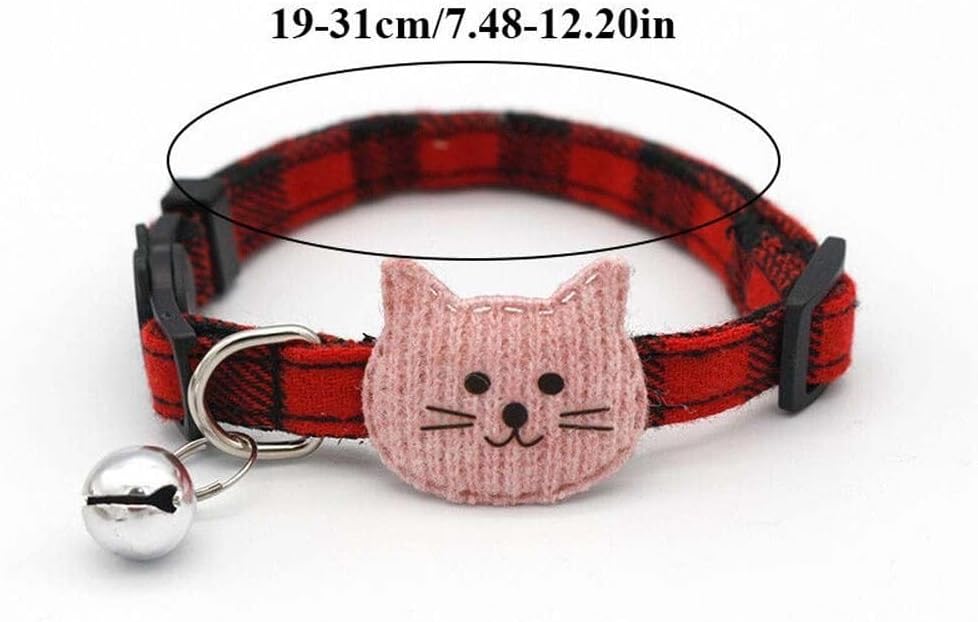 Adjustable blue tartan pet neck strap with secure plastic buckle closure