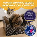 Hide and Scratch extra large heavy duty cardboard cat scratcher bed with high sides