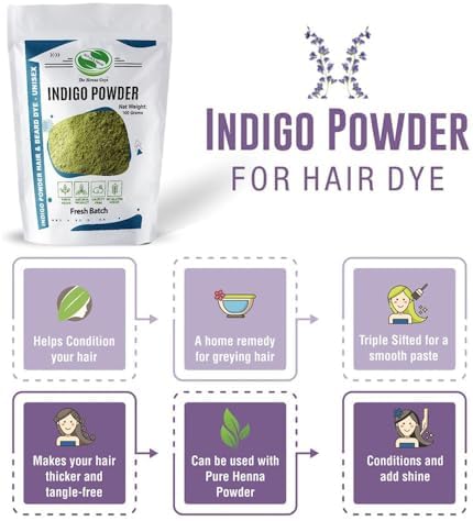200 Grams indigo powder for black hair dye application