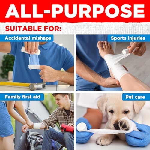 Bulk pack of medical grade lint free stretch bandages for home healthcare.