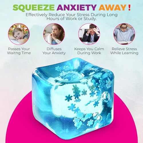 TwCare silent sensory cube toy resting on an office desk as a calming lifestyle accessory