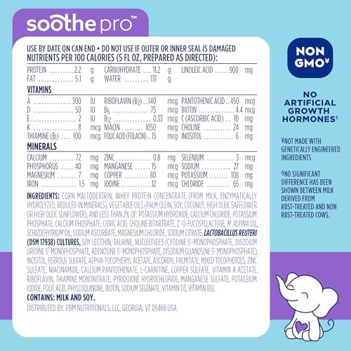 Dr Browns infant formula powder nutrition facts and feeding chart side panel