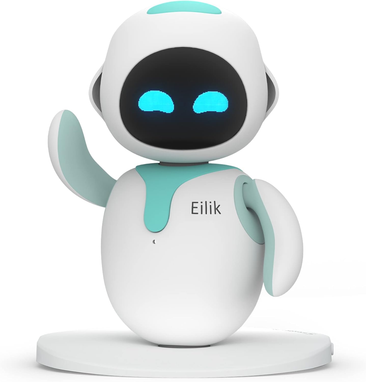 Energize Lab Eilik interactive desktop companion robot blue front view displaying happy expression
