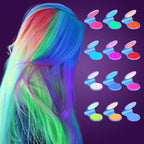 Close up of hair chalk texture and pigment intensity