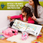 Close-up of durable plastic child safety socket protectors
