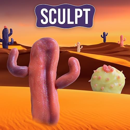 Stress relief therapy putty being sculpted by hands to demonstrate color shift