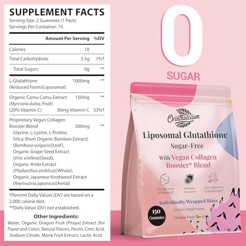 Close up of Orinthalixium glutathione gummy texture and dragon fruit flavor detail