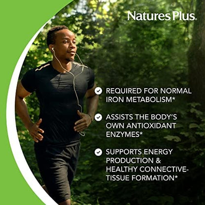 High bioavailability chelated copper tablets by NaturesPlus for collagen and immune support