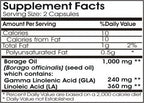 Naturetition Borage Oil 200 capsules supplement label details and packaging