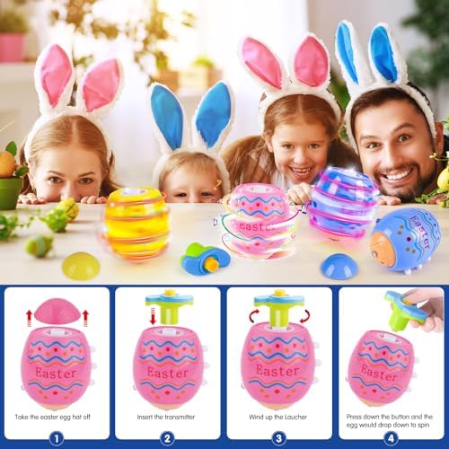 Six pack assortment of terramus spinning easter egg toys