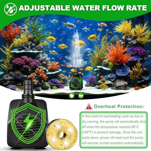 CREPOW 800L H pump detailing the automatic overheat protection mechanism features
