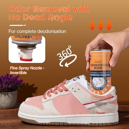 Imported shoe deodorizer mist for professional and athletic footwear.
