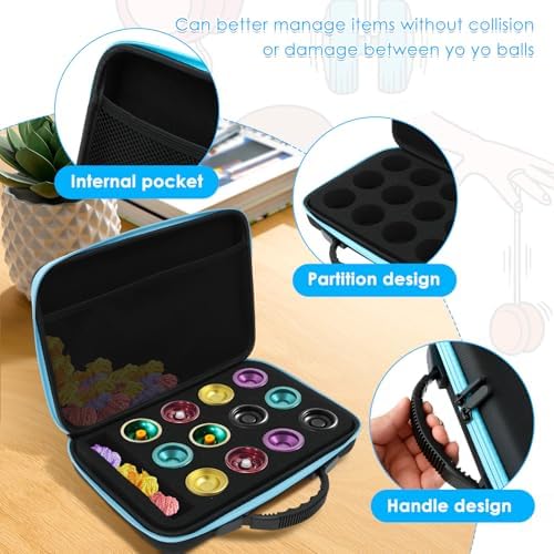 Interior view of glmfan yoyo storage case with mesh pocket