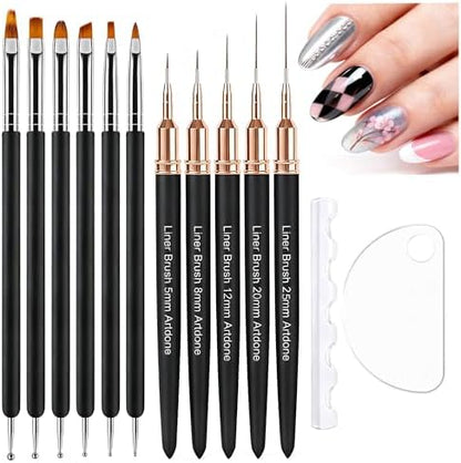 Artdone nail art brushes and dotting tools kit set front view