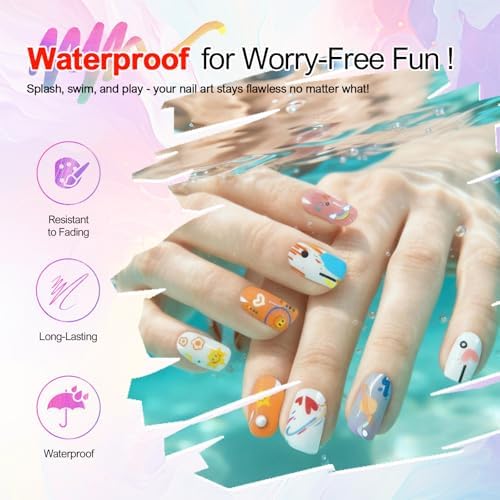 12 Colors Nail Art Pens Set, 3D Acrylic Paint Nail Polish Pens for Drawing &Dotting, Quick-Dry Nail Art Markers with Fine Tip, Manicure Design Tools for DIY Nail Art at Home & Salon - Image 5