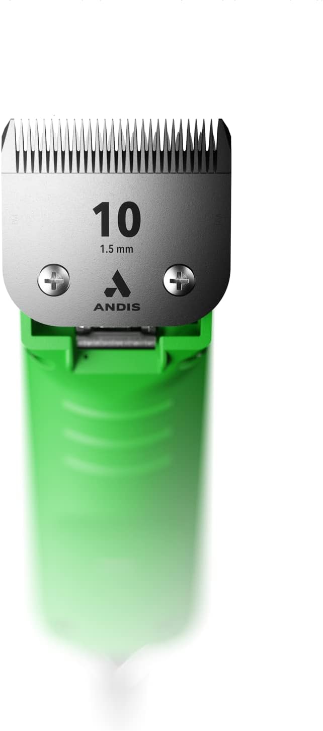 Andis AGC2 detachable blade pet clipper in spring green showing heavy duty housing.