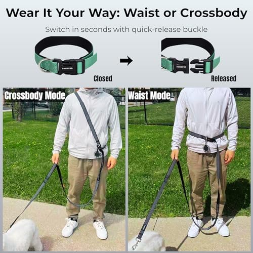 Shock absorbing bungee section on Pawzpal hands free leash