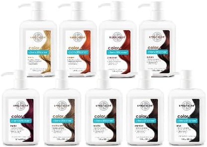 Lifestyle image of the authentic USA imported Keracolor color depositing bottle placed on a bathroom vanity.
