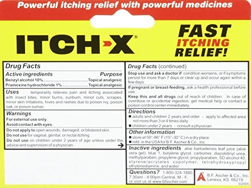 Doctor recommended Itch-X gel for poison ivy and sunburn pain relief.