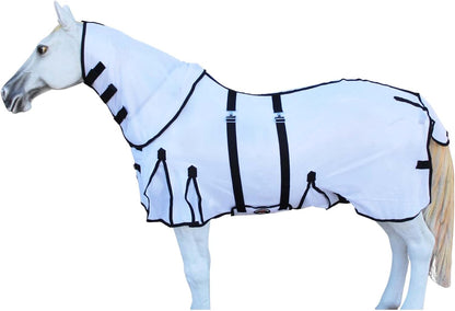 Challenger horse mesh summer fly sheet full body coverage view on a horse model